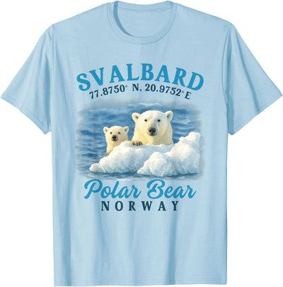 Svalbard Northern Lights Norway Travel Gift Svalbard Norway Polar Bear Spitsbergen Longyearbyen Travel T-Shirt