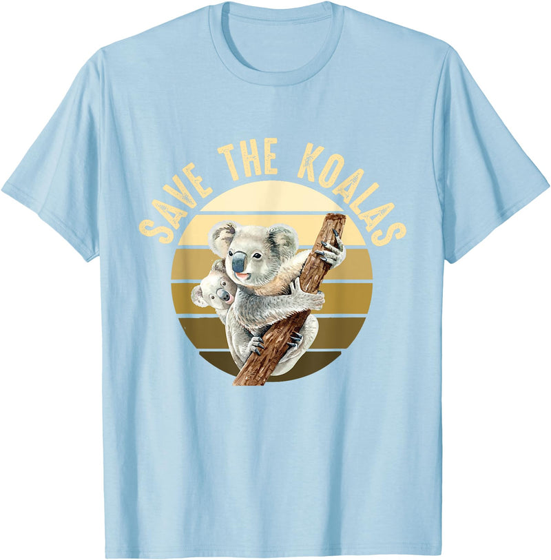 Save the wildlife of Australia Save the Koalas Koala Koala Bear Australia Rescue Protect T-Shirt - Baby Blue