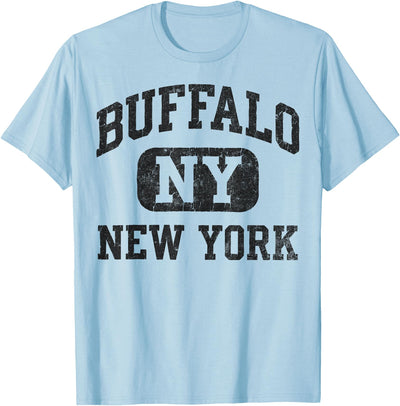 Cow Buffalo New York Vintage Silhouette Bison T-Shirt