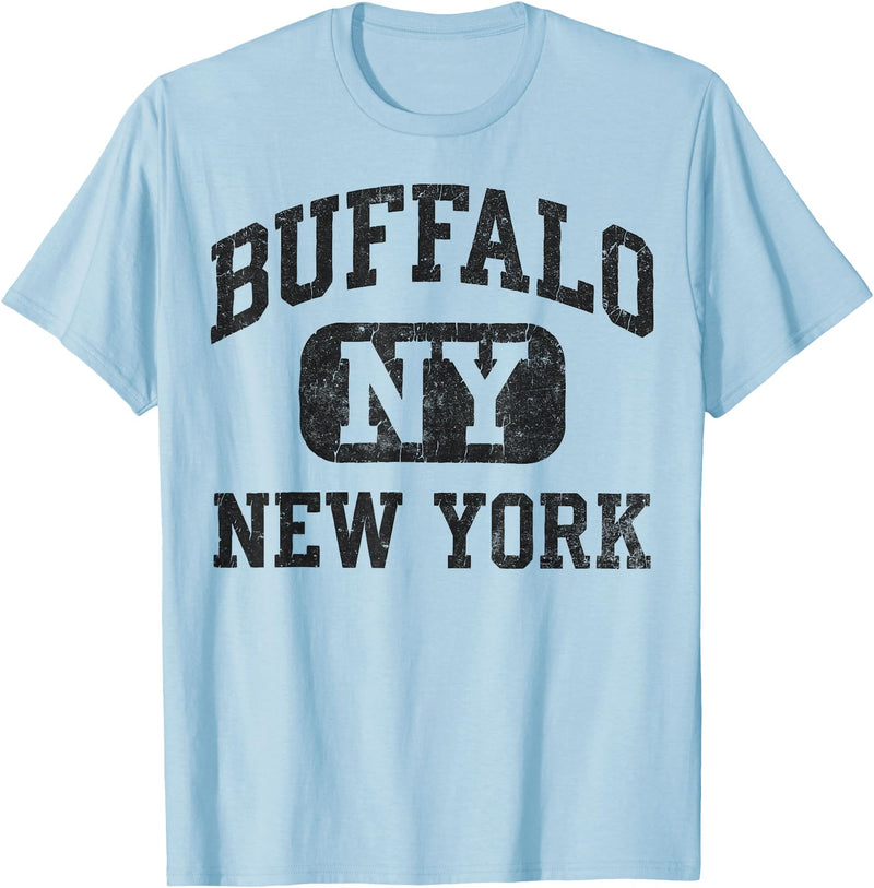 Vintage Buffalo New York Heritage Apparel Buffalo New York Vintage Silhouette Bison T-Shirt - Baby Blue