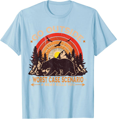 Go Outside Worst Case Scenario Bear T-Shirt