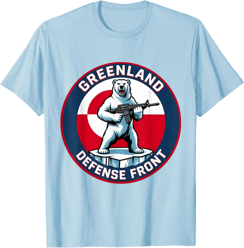 Greenland Lover Stuff Greenland Defense Front Polar Bear Greenland is not for Sale T-Shirt - Baby Blue
