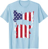 Patriodic Fourth Of July Apparel Pig Farm 4th Of July USA Flag US America Vintage T-Shirt - Baby Blue