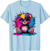 Magical and Funny Bear lover Gifts Colorful Teddy Bear with Sunglasses T-Shirt - Baby Blue