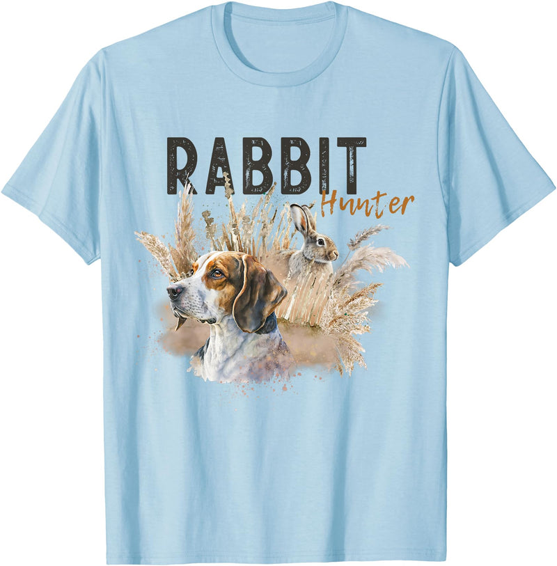 Beagle Dog Rabbit Hunter Rabbit Hunting Rabbiting Hunter for T-Shirt in Baby Blue