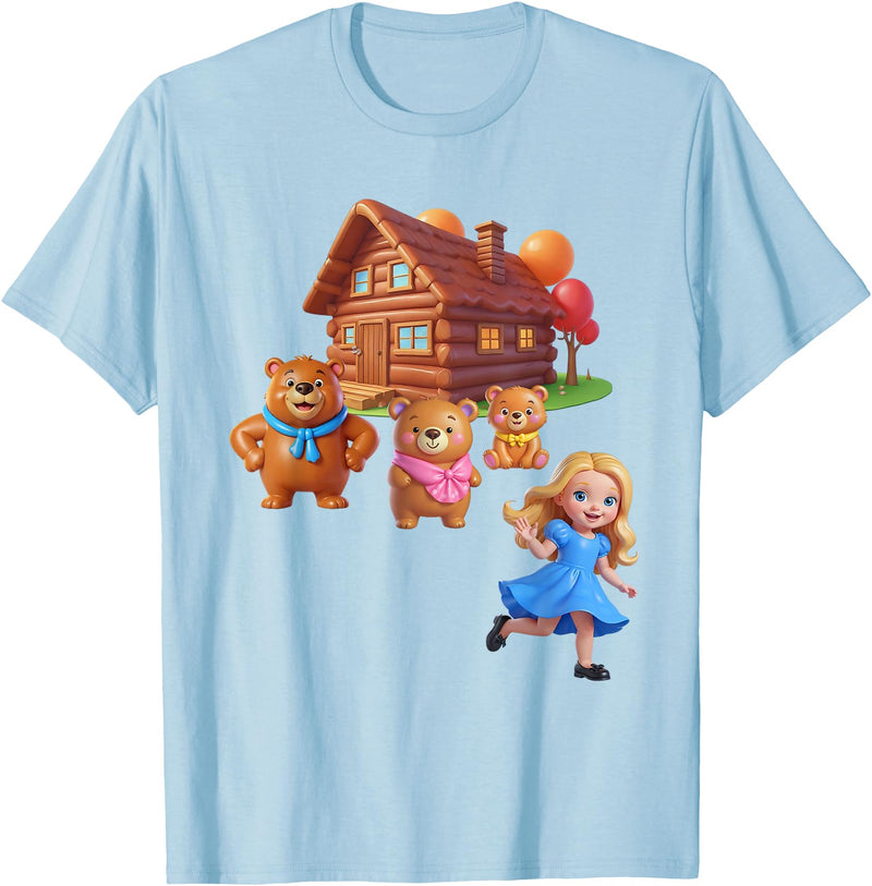 Storybook & Fairytale World Book Day Costumes Goldilocks and the Three Bears Costume for Women, Men, Kids T-Shirt - Baby Blue