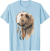 More Tribal Native American Totem Animal Art Bear Tribal Watercolor Bear Dream Catcher T-Shirt - Baby Blue