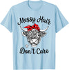 Highland Cow Cattle Bandana Messy Hair Women Girls Scottish Highland Cow Cattle Bandana Messy Hair Don't Care T-Shirt - Baby