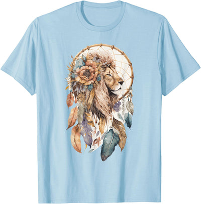 Lion Tribal Watercolor Lion Dream Catcher T-Shirt