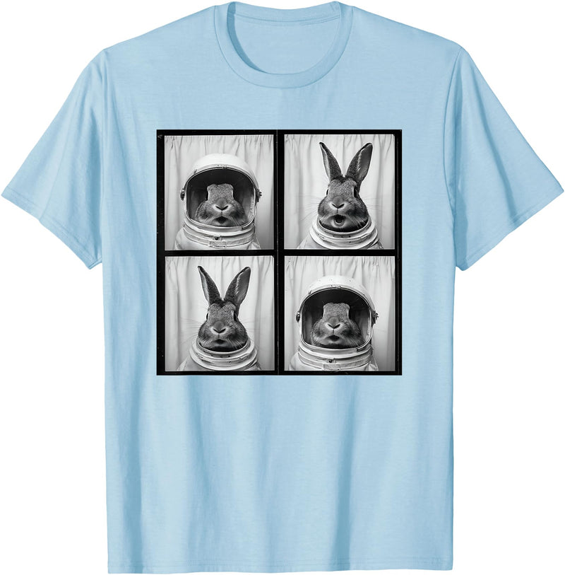 Vintage Rabbit Astronaut T-Shirt in Baby Blue