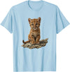 Cute Cougar & Mountain Lion Apparel Cute Mountain Lion Cub Cougar T-Shirt - Baby Blue