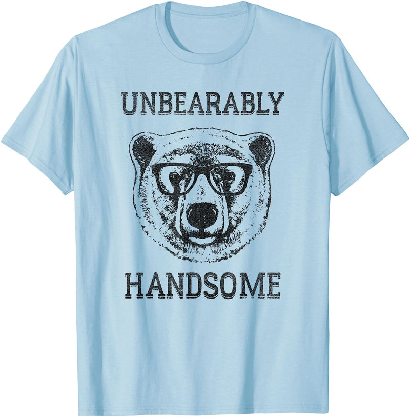 Trendy Apparel Trendy Unbearably Handsome Stunning Bear Face T-Shirt - Baby Blue