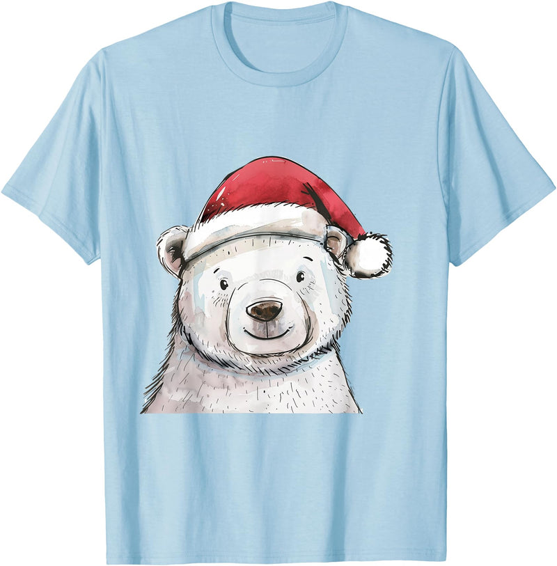 Merry Christmas Gifts For The Whole Family Christmas Holiday Season Xmas Polar Bear T-Shirt - Baby Blue