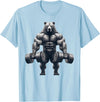 Bear Powerlifting Weightlifting Gym Apparel Bear Powerlifting Weightlifting Gym Workout T-Shirt - Baby Blue