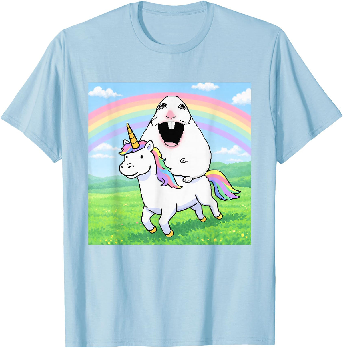 Happy Hamster Meme T-Shirt - Baby Blue