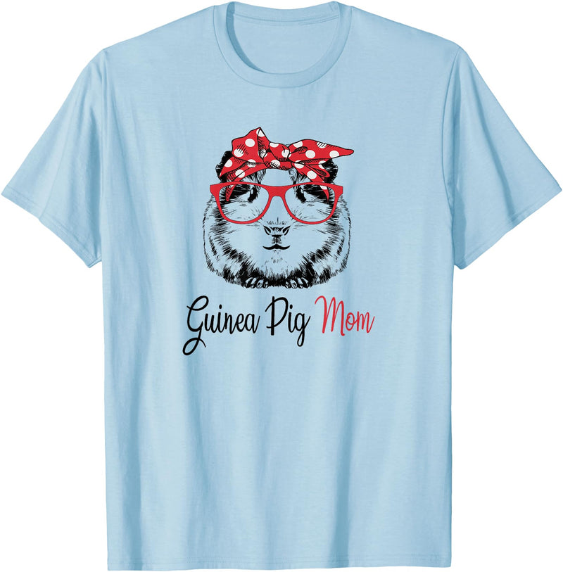 Funny Love Cavy Mom Gifts T Shirts & Hoodies Womens & Girls Kids Cute Wheek Lover Mama Guinea Pig Mom T-Shirt - Baby Blue