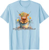 KAEDAM Gifts: Highland Cows Cute Baby Highland Cow Calf Love Spring Pastel Novelty T-Shirt - Baby Blue