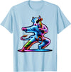 Cow Karate Black Belt Apparel Cow Karate Kick Punch Cute Funny Cool Martial Arts Cow T-Shirt - Baby Blue