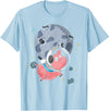 Pig Astronaut Space Travel Animal Gift Cute Farm Animal Moon Landing Outer Space Astronaut Pig T-Shirt - Baby Blue