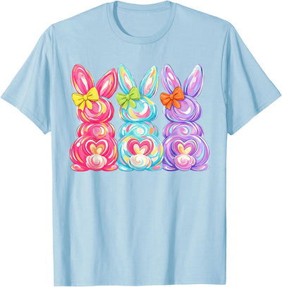 Three Bunny Tails Heart Shape Ombre T-Shirt