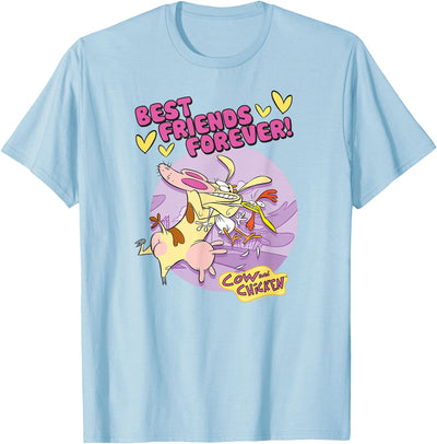 Cartoon Network Cow and Chicken Best Friends Men's Blue T-Shirt
