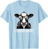 Farmstead Legends Legend Dairy, Cool Cow with Sunglasses T-Shirt - Baby Blue