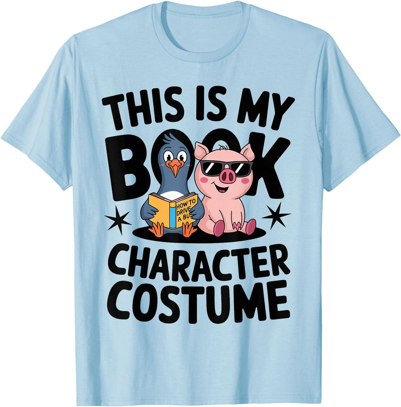 Book Character Fun Costumes This is My Book Character Costume Penguin Pig T-Shirt - Baby Blue