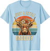 Just A Little Moody Funny Cow Tee Highland Cow Vintage Flower Funny Farm Farmer T-Shirt - Baby Blue