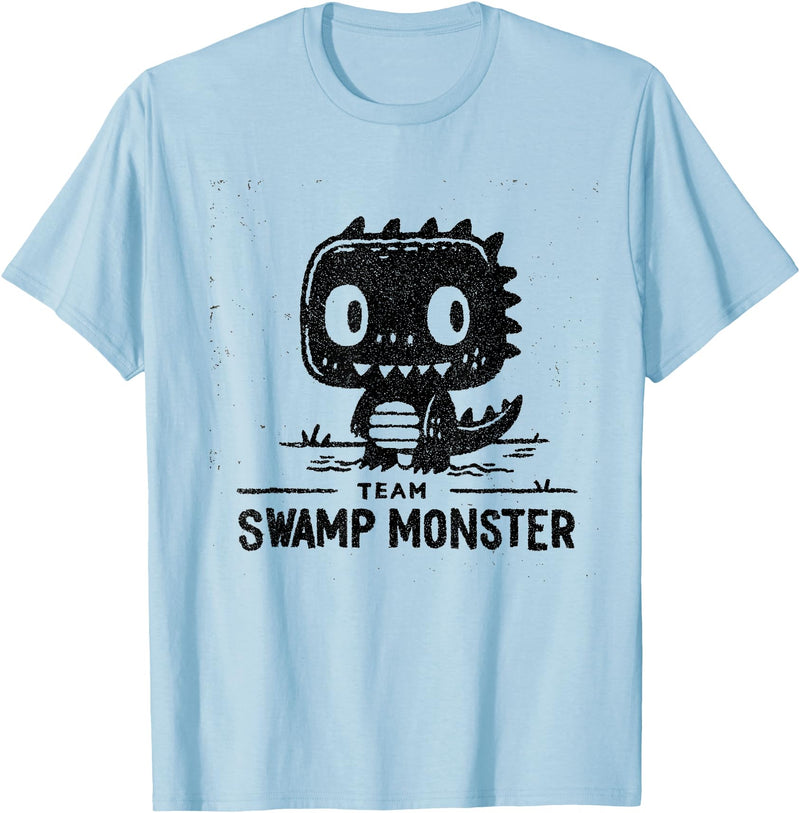 Horror Cool Kids and Adults Swamp Monster Team Halloween T-Shirt - Baby Blue