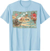 Mel & Bear Treasure Map Ship Sharks Pirates & Skulls Shirt Boys Kids T-Shirt - Baby Blue