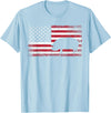 Pig Hog Farm Farmer 4th of July Shirt American Flag America T-Shirt - Baby Blue