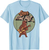 Vintage Retro Rock and Roll graphic design Apparel ' Bear Mid-Riff ' funny novelty pun on bare midriff vintage T-Shirt - Baby Blue