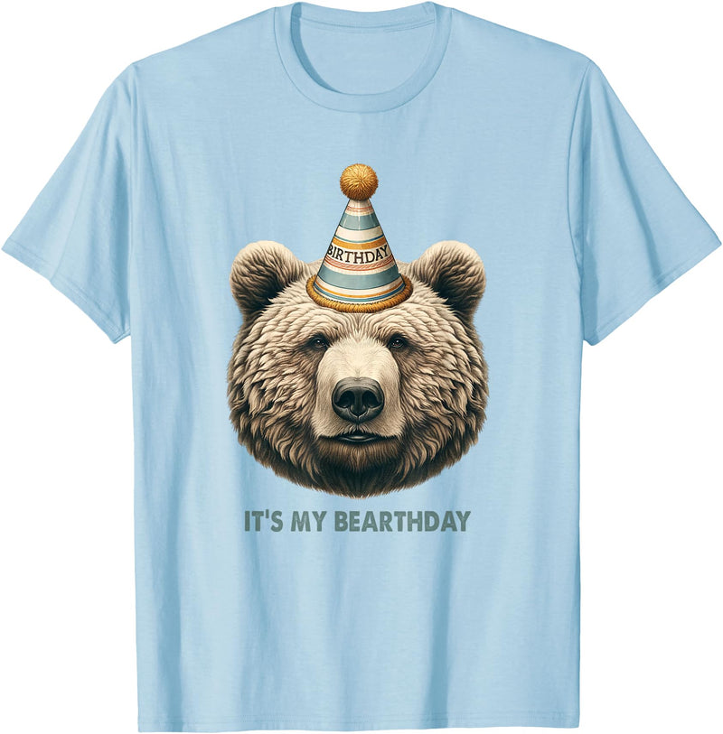Love bears bear mom bear dad Funny Hiking Camping Birthday It's My Birthday Cute Grizzly T-Shirt - Baby Blue
