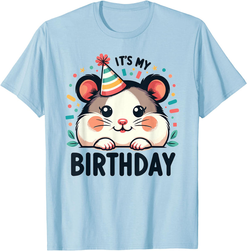 Hamster Birthday for Children It's My Birthday T-Shirt - Baby Blue