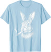 Smoking Rabbit Cigarette Bunny Funny Meme Stupid Brainrot T-Shirt in Baby Blue