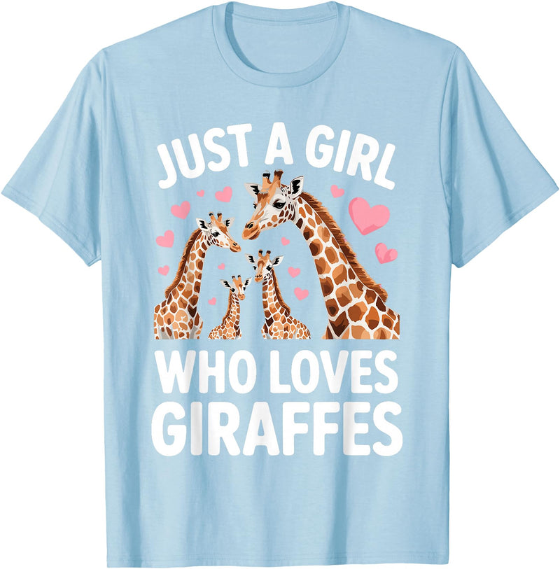 Giraffe Gift For Giraffe Lover Accessories & Stuff Funny Giraffe Design for Women Girls Safari Giraffe Lovers T-Shirt - Baby Blue