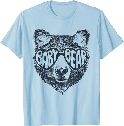 Cute Mama Baby Bear Face Sunglasses Mother's Day Baby Bear Face Sunglasses Print Mother's Day T-Shirt