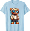 Rappers Aesthetic Urban Teddy Bear Graphic Hip Hop Teddy Bear Graphic Bears Cool Hip Hop Streetwear Colorful T-Shirt - Baby Blue