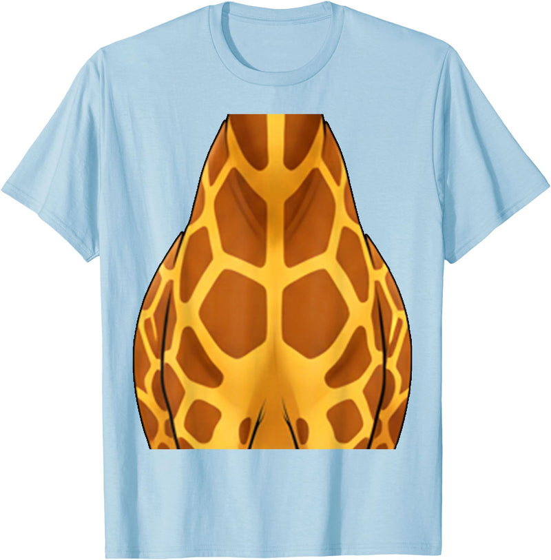 Cute Headless Giraffe Halloween Costume By TEERA Funny Giraffe Body Halloween Outfit T-Shirt - Baby Blue