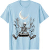 Skeleton Love Halloween Moon Skeleton Rock On Hand Spooky Halloween Rock Concerts T-Shirt - Baby Blue