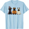 Funny Retro Scottie Dog mom Halloween Witch Spooky Ghost Scottish Terrier Pumpkin Halloween Dog Lover T-Shirt - Baby Blue
