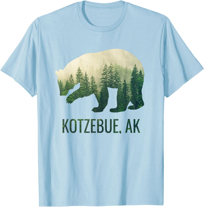 Kotzebue SE Alaskan Wild Bear & Nature Lover Kotzebue Grizzly Bear Southeast Alaska Forest Wildlife T-Shirt - Baby Blue