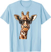 Ägiraffe. Giraffe Sunglasses T-Shirt - Baby Blue