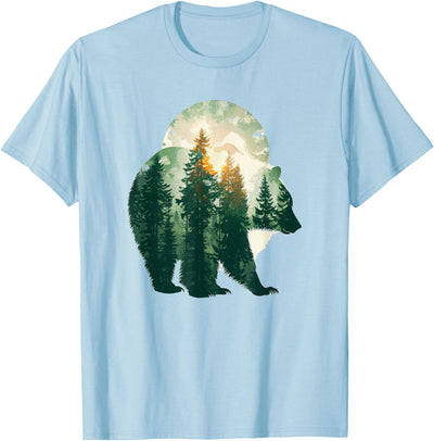 green bear double composition nature bears double T-Shirt
