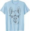 Funny Llama Alpaca Animal Lover Gifts Clothing Llama Alpaca Line Art T-Shirt - Baby Blue
