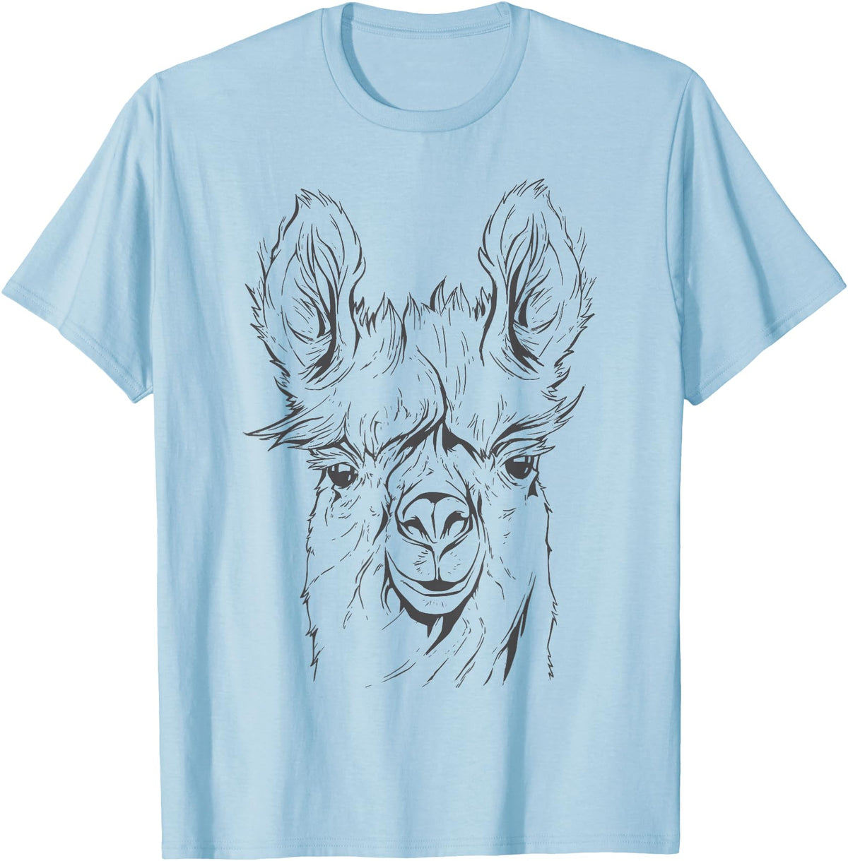 Funny Llama Alpaca Animal Lover Gifts Clothing Llama Alpaca Line Art T-Shirt - Baby Blue