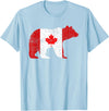 Happy Canada Day Polar Bear Flag Retro Tees Co Happy Canada Day Funny Canadian Polar Bear Animal Flag Retro T-Shirt - Baby Blue