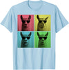 Retro Cute Llama Portrait with Sunglasses Llama Funny Pop Art Llama Lover Photo Booth T-Shirt - Baby Blue