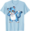 generic Funny Cartoon Korean Tiger for Youth Toddler Kids Boys Girls T-Shirt - Baby Blue