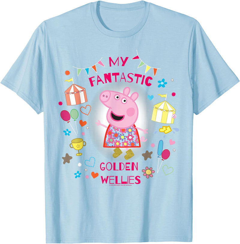 Peppa Pig Golden Wellies T-Shirt - Baby Blue
